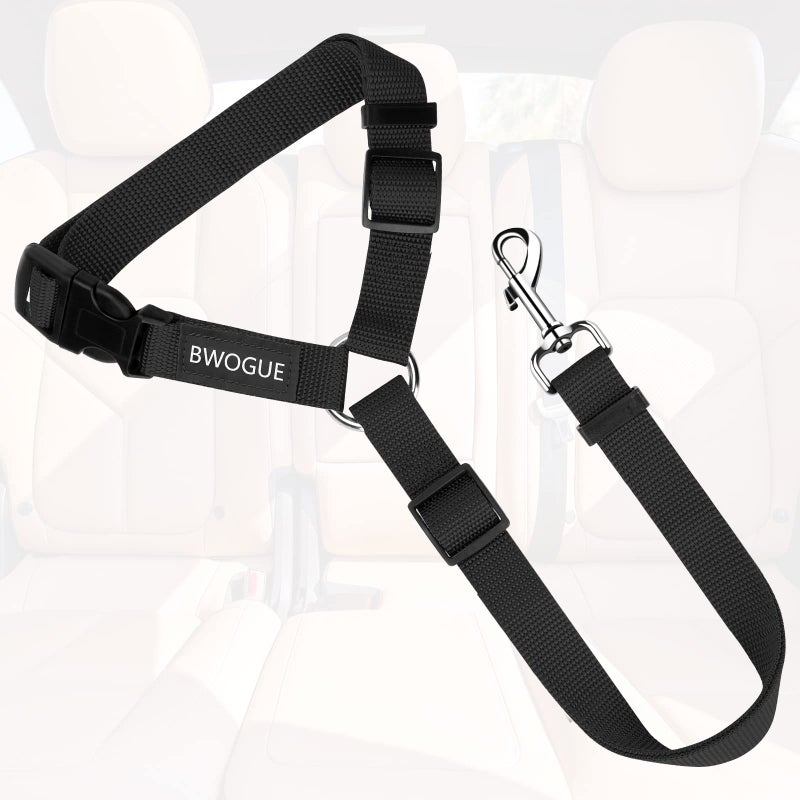 BWOGUE Pet Dog Cat Seat Belts, Car Headrest Restraint Adjustable Safety Leads Vehicle Seatbelt Harness (1 Pack) - Image 2